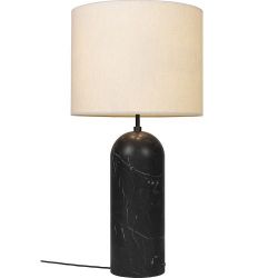 Gubi Gravity XL Low Vloerlamp - Zwart marmer & Canvas wit