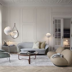 Gubi Multi-Lite Vloerlamp - Chroom & Mat zwart