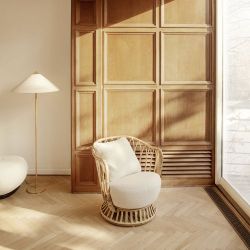 Gubi Tynell 9602 Vloerlamp - Messing & Wit