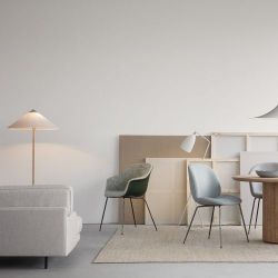 Gubi Tynell 9602 Vloerlamp - Messing & Wit