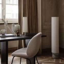 Gubi Unbound H120 Vloerlamp - Grijs marmer & Canvas wit