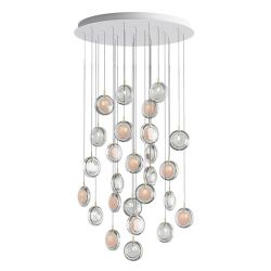 Bomma Lens 26 pcs Round Hanglamp - 13x Wit 13x Helder glas