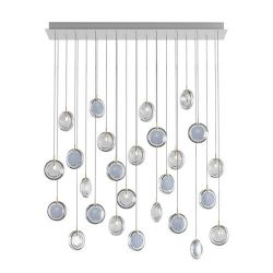 Bomma Lens 26 pcs Square Hanglamp - 11x Blauw 15x Helder glas