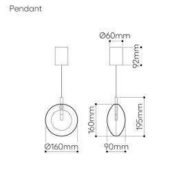 Bomma Lens Single Hanglamp - Wit glas - Geborsteld goud