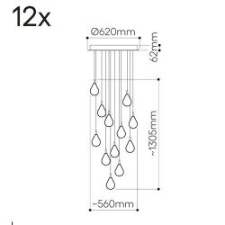 Bomma Soap Mini 12 pcs Hanglamp - 6x Helder 6x Mat glas