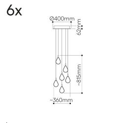 Bomma Soap Mini 6 pcs Hanglamp - 3x Helder 3x Mat glas
