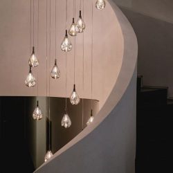 Bomma Soap Mini Single Hanglamp - Blauw glas - Geborsteld gouden fitting