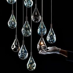 Bomma Soap Mini Single Hanglamp - Goud glas - Geborsteld gouden fitting