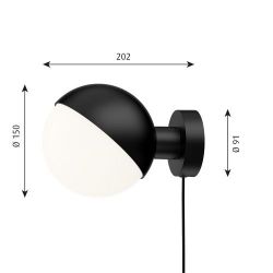 Louis Poulsen VL Studio Wandlamp - Zwart - Met draad