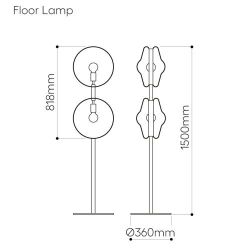 Bomma Orbital Vloerlamp - Zwarte fitting - Roze/wit