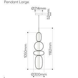 Bomma Pebbles Large Hanglamp - Configuratie 5 - Zwart, rood - wit