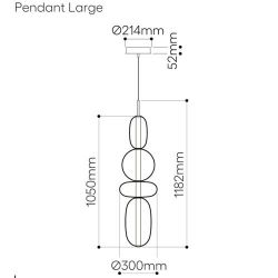 Bomma Pebbles Large Hanglamp - Configuratie 3 - Wit, groen - zwart