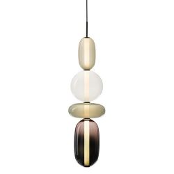 Bomma Pebbles Large Hanglamp - Configuratie 4 - Wit - zwart