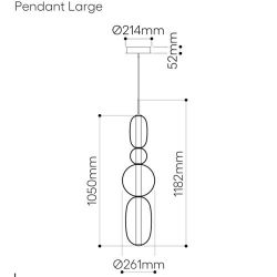 Bomma Pebbles Large Hanglamp - Configuratie 6 - Wit - zwart