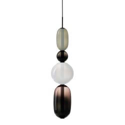 Bomma Pebbles Large Hanglamp - Configuratie 6 - Wit - zwart
