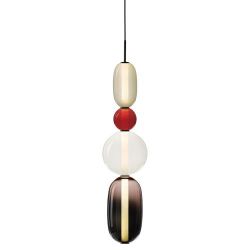 Bomma Pebbles Large Hanglamp - Configuratie 7 - Wit, rood - zwart