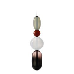 Bomma Pebbles Large Hanglamp - Configuratie 7 - Wit, rood - zwart