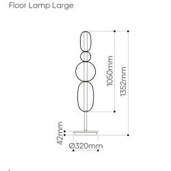 Bomma Pebbles Large Vloerlamp - Configuratie 5 - Zwart, rood - wit