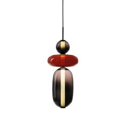 Bomma Pebbles Small Hanglamp - Configuratie 1 - Zwart - rood