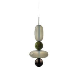 Bomma Pebbles Small Hanglamp - Configuratie 10 - Wit, beige, geel - zwart