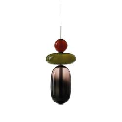 Bomma Pebbles Small Hanglamp - Configuratie 2 - Zwart, groen - rood