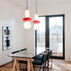 Bomma Pebbles Small Hanglamp - Configuratie 3 - Wit - geel