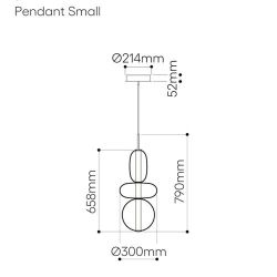 Bomma Pebbles Small Hanglamp - Configuratie 6 - Wit - beige