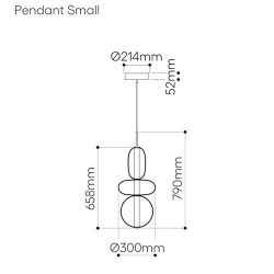 Bomma Pebbles Small Hanglamp - Configuratie 7 - Wit - rood