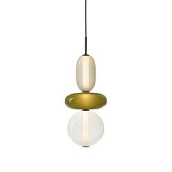 Bomma Pebbles Small Hanglamp - Configuratie 8 - Wit - groen