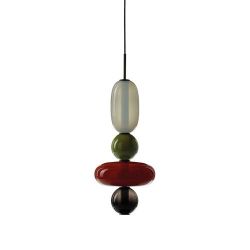 Bomma Pebbles Small Hanglamp - Configuratie 9 - Wit, geel, rood - zwart