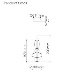 Bomma Pebbles Small Hanglamp - Configuratie 9 - Wit, geel, rood - zwart