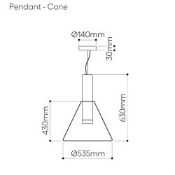Bomma Phenomena Hanglamp - Cone - Helder - geborsteld zilver