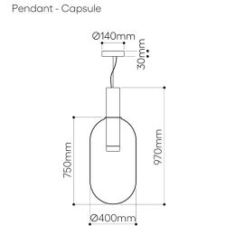 Bomma Phenomena Hanglamp - Capsule - Helder - geborsteld goud