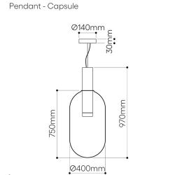 Bomma Phenomena Hanglamp - Capsule - Helder - geborsteld zilver