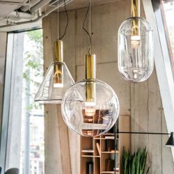 Bomma Phenomena Hanglamp - Large Ball - Helder - geborsteld goud