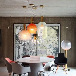 Bomma Phenomena Vloerlamp - Large Ball - Rook grijs - goud