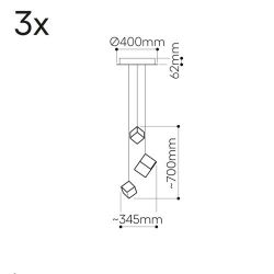 Bomma Pyrite 3 pcs Hanglamp - Goud