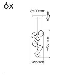 Bomma Pyrite 6 pcs Hanglamp - 3x goud 3x zilver