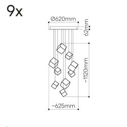 Bomma Pyrite 9 pcs Hanglamp - Zilver