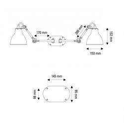 DCW Editions Lampe Gras N204 Double Round Wandlamp - Zwart/koper