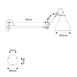 DCW Editions Lampe Gras N204 L 40 Round Wandlamp - Zwart/koper