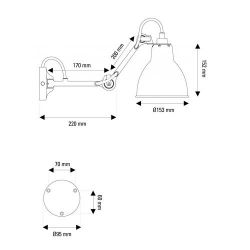 DCW Editions Lampe Gras N204 Round Wandlamp - Wit kunststof