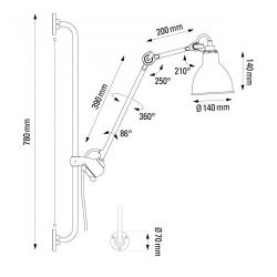 DCW Editions Lampe Gras N210 Round Wandlamp - Blauw