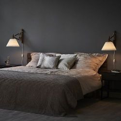 LE KLINT Sax 223-2/17 Wandlamp - Gerookt eiken met standaard kap - Wit