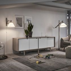 LE KLINT Sax 224-6/17 Wandlamp - Zwart eiken met papieren kap - Wit