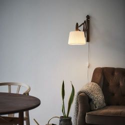 LE KLINT Sax 233-120S Wandlamp - Licht eiken met papier kap - Zijdenwit