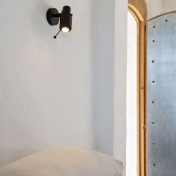 DCW Editions Biny Spot Bulb Wandlamp - Zwart - met stokje - zonder schakelaar