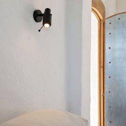 DCW Editions Biny Spot Led Wandlamp - Zwart/nikkel - met stokje - zonder schakelaar