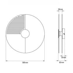DCW Editions Midnight 505 Stripes Wandlamp - Zwart