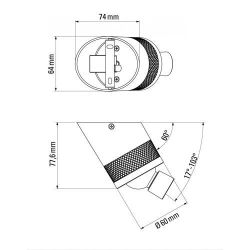 DCW Editions Vision 20-20 SW Wandlamp - Zwart- met schakelaar